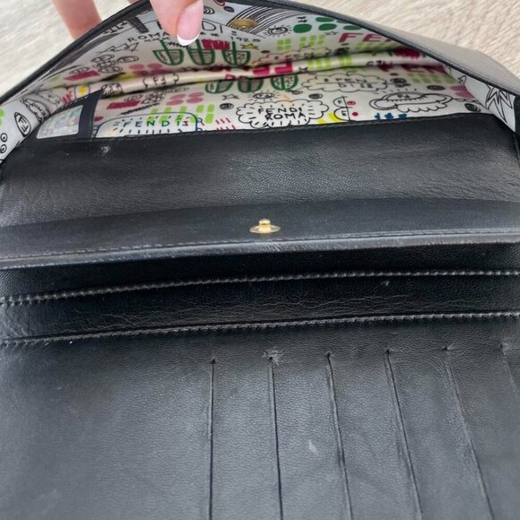 Fendi Ff Embossed Leather Wallet / Crossbody Bag- Rare & Discontinued - Picture 4 of 7